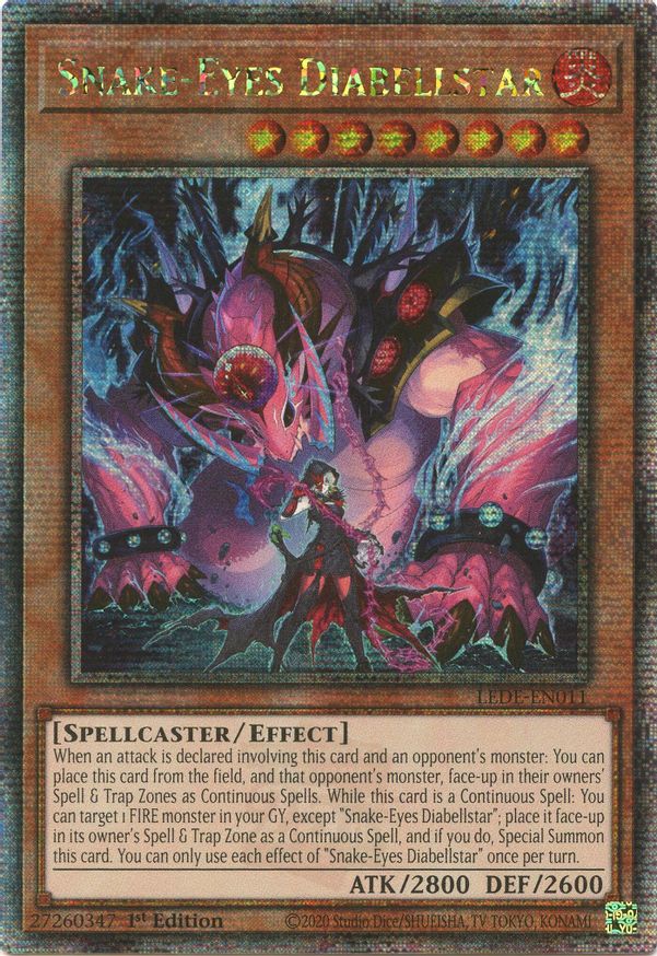 Snake-Eyes Diabellstar (Quarter Century Secret Rare) | LEDE-EN011