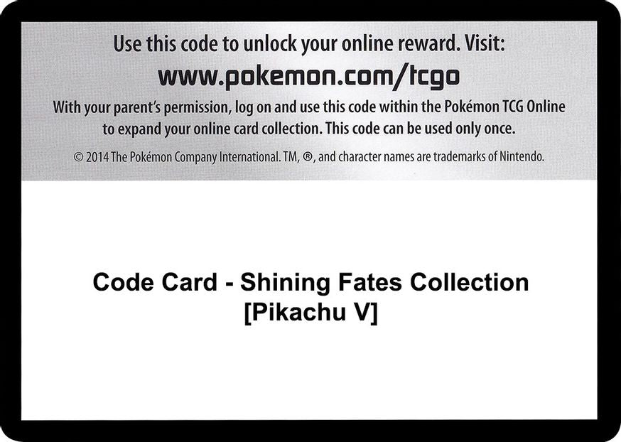 Code Card - Shining Fates Collection [Pikachu V]