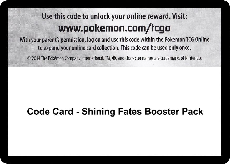 Code Card - Shining Fates Booster Pack