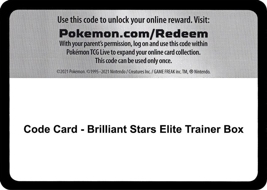 Code Card - Brilliant Stars Elite Trainer Box