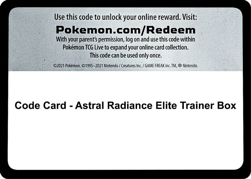 Code Card - Astral Radiance Elite Trainer Box