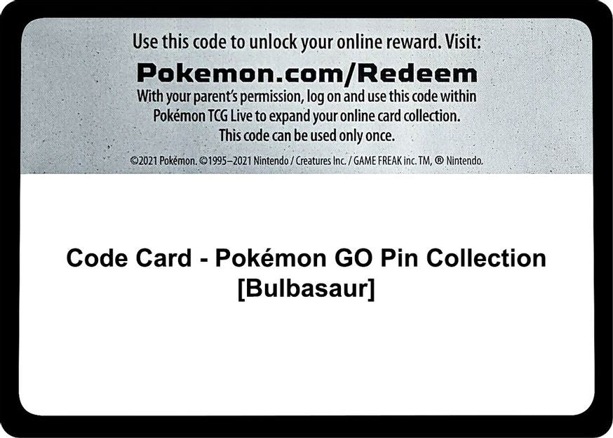 Code Card - Pokemon GO Pin Collection [Bulbasaur]