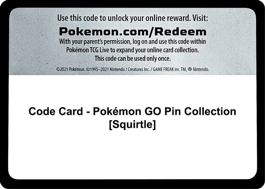 Code Card - Pokemon GO Pin Collection [Squirtle]