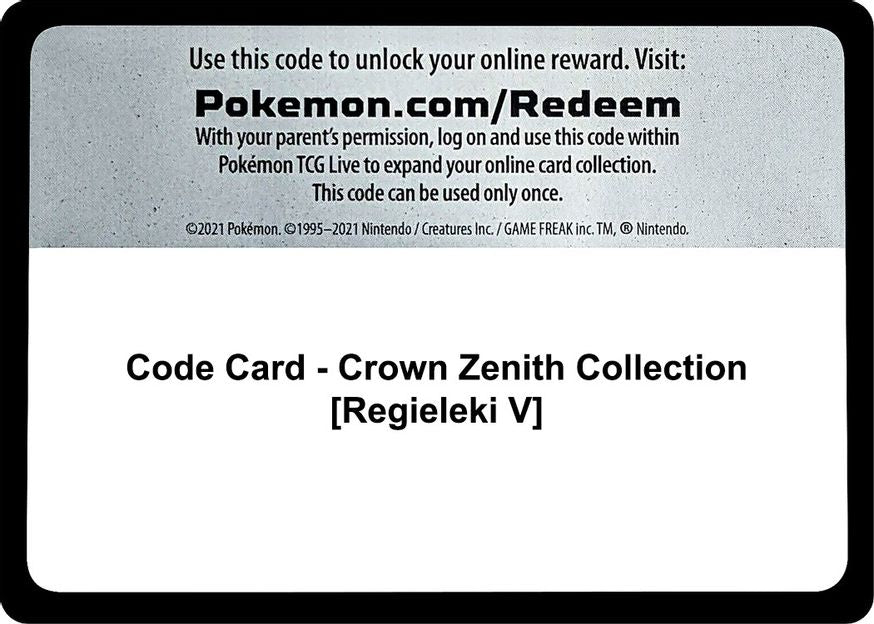 Code Card - Crown Zenith Collection [Regieleki V]