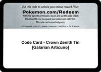 Thumbnail for Code Card - Crown Zenith Tin [Galarian Articuno]