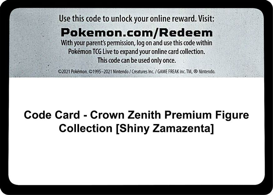 Code Card - Crown Zenith Premium Figure Collection [Shiny Zamazenta]